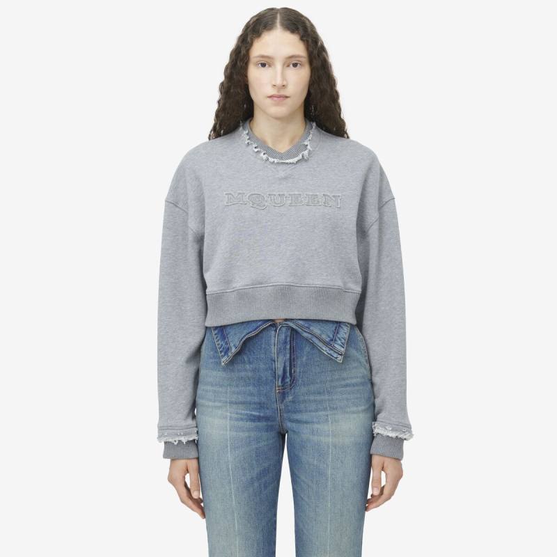 ALEXANDER MCQUEEN - McQueen Logo Cropped Sweatshirt - Item 815584QLAD81015
